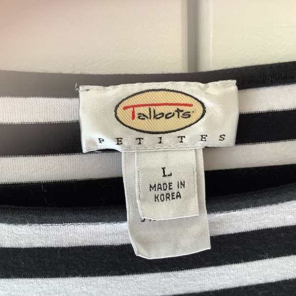 Talbots Petites Striped 3/4 sleeve, Cute and Comfortable - Picture 2 of 7